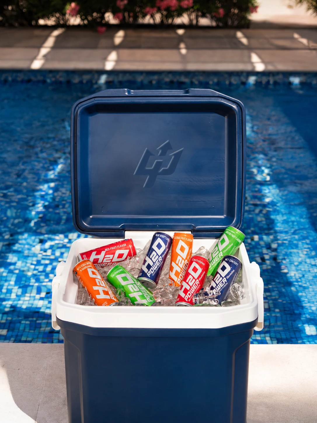 H2O Power brand campaign, adapted with English can labels