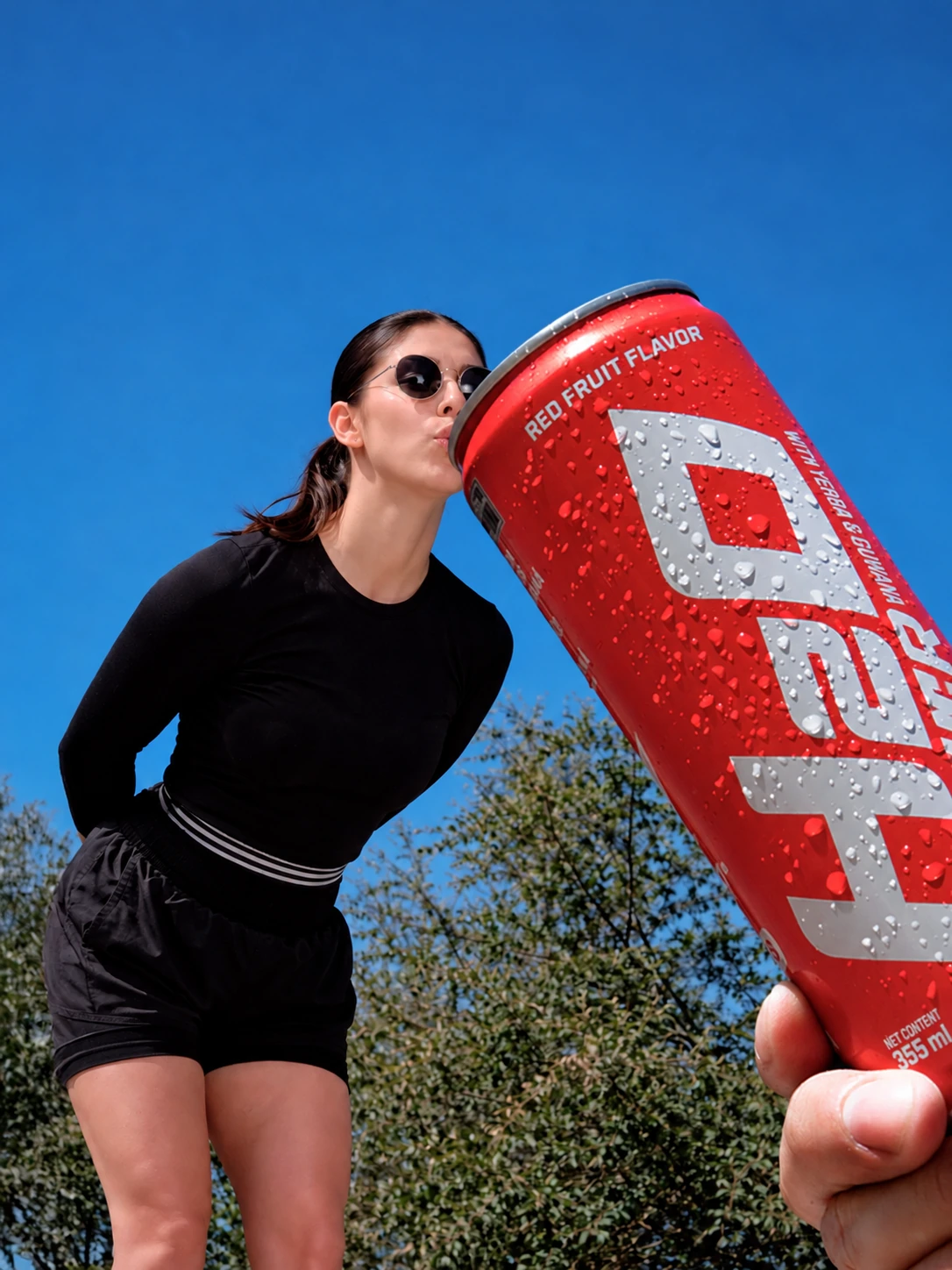 H2O Power brand campaign with English can labels